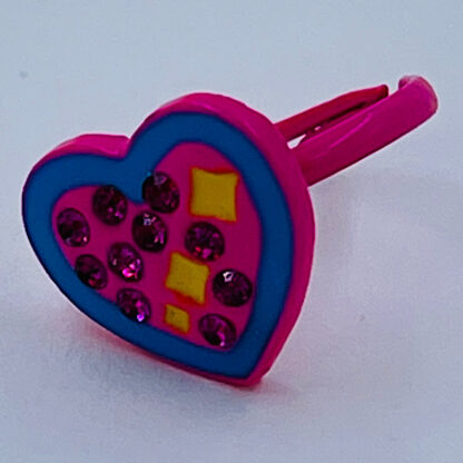 Justerbare Hjerteringe med diamantsten Super flotte ringe til børn Pink