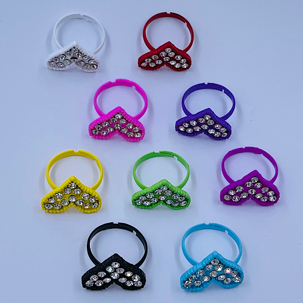 Hjertering med mange diamanter Justerbar lakeret ring Børnering smukke ringe Hjertering med mange diamanter Justerbar lakeret ring Børnering smukke ringe