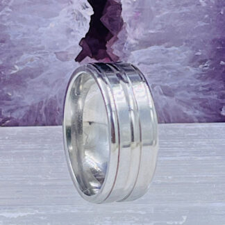 Stålring klassisk smuk blank Stainless steel ring Størrelse 58