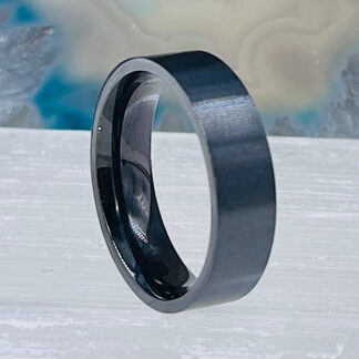 Stålring sort klassisk Stainless Steel ring Størrelse 58