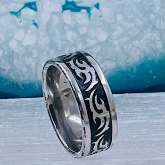 Stålring viking mønster Stainless Steel ring Størrelse 56